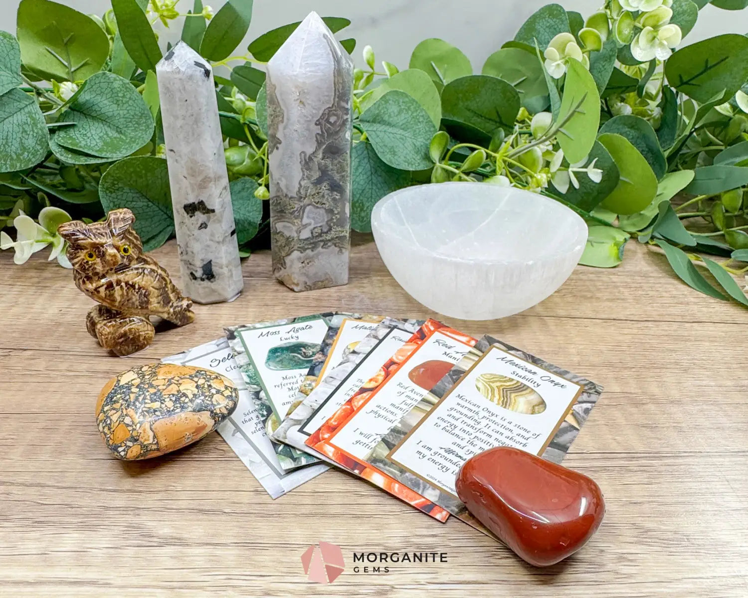 Healing Crystals and Owl Carving