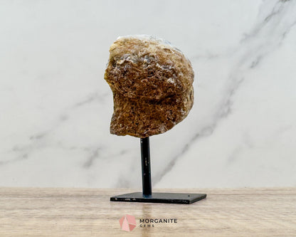 Moon Sliced Geode on Metal Stand – Polished Natural Crystal Display - Metaphysical Crystals