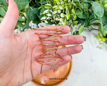 Morganite Gemstone Tree Incense Holder – Rose Gold Smudge Stick Station for Heart Healing & Compassion - Incense