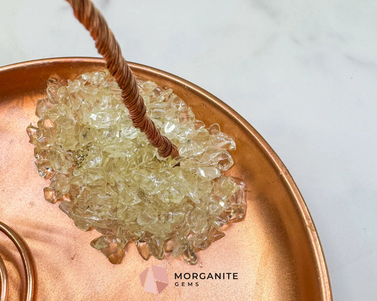 Morganite Gemstone Tree Incense Holder – Rose Gold Smudge Stick Station for Heart Healing & Compassion - Incense