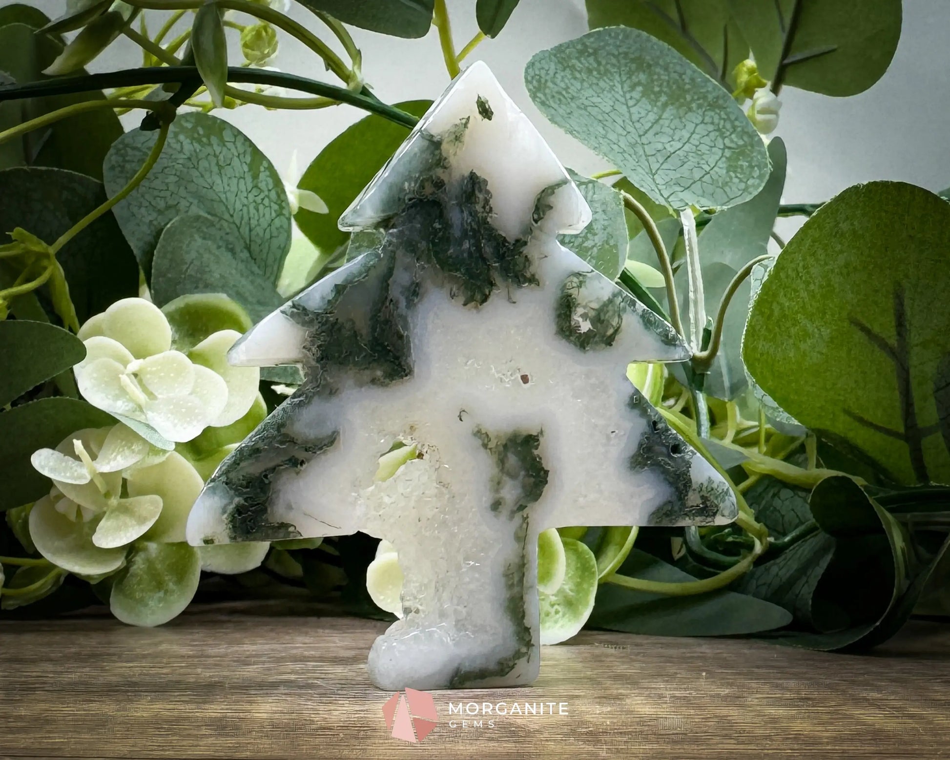 Moss Agate Tree Carving No. 2 | Self-Standing Crystal for Grounding Nature Connection & Healing - Metaphysical Crystals