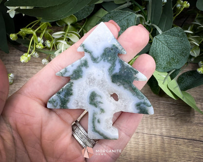 Moss Agate Tree Carving No. 2 | Self-Standing Crystal for Grounding Nature Connection & Healing - Metaphysical Crystals