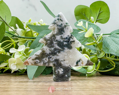 Moss Agate Tree Carving No. 11 | Self-Standing Crystal for Grounding Nature Connection & Healing - Metaphysical Crystals