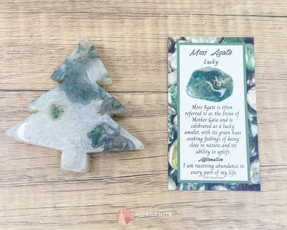 Moss Agate Tree Carving No. 10 | Self-Standing Crystal for Grounding Nature Connection & Healing - Metaphysical Crystals