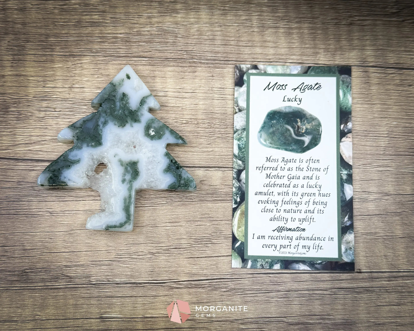 Moss Agate Tree Carving No. 2 | Self-Standing Crystal for Grounding Nature Connection & Healing - Metaphysical Crystals