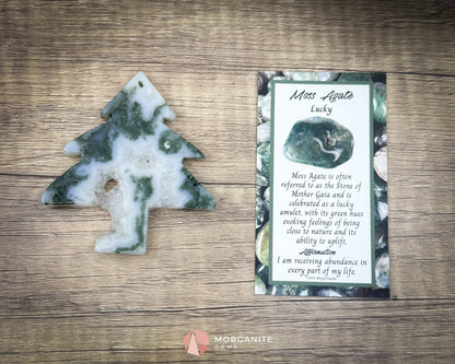 Moss Agate Tree Carving No. 2 | Self-Standing Crystal for Grounding Nature Connection & Healing - Metaphysical Crystals