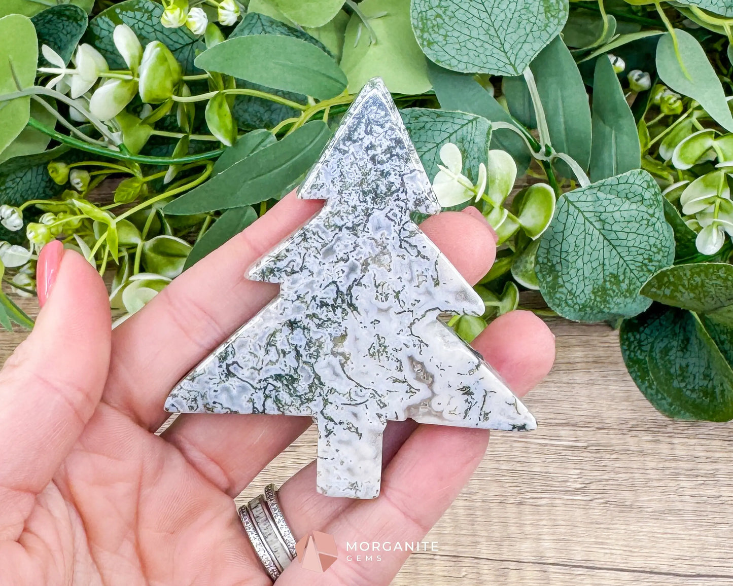 Moss Agate Tree Carving No. 7 | Self-Standing Crystal for Grounding Nature Connection & Healing - Metaphysical Crystals