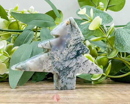 Moss Agate Tree Carving No. 12 | Self-Standing Crystal for Grounding Nature Connection & Healing - Metaphysical Crystals