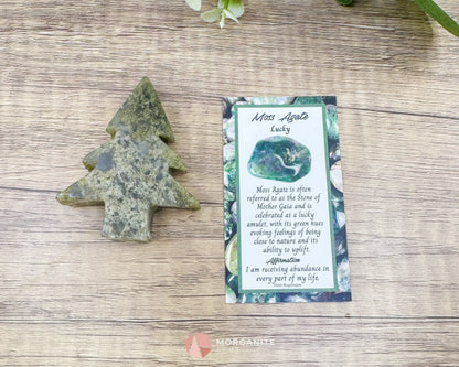Moss Agate Tree Carving No. 1 | Self-Standing Crystal for Grounding Nature Connection & Healing - Metaphysical Crystals