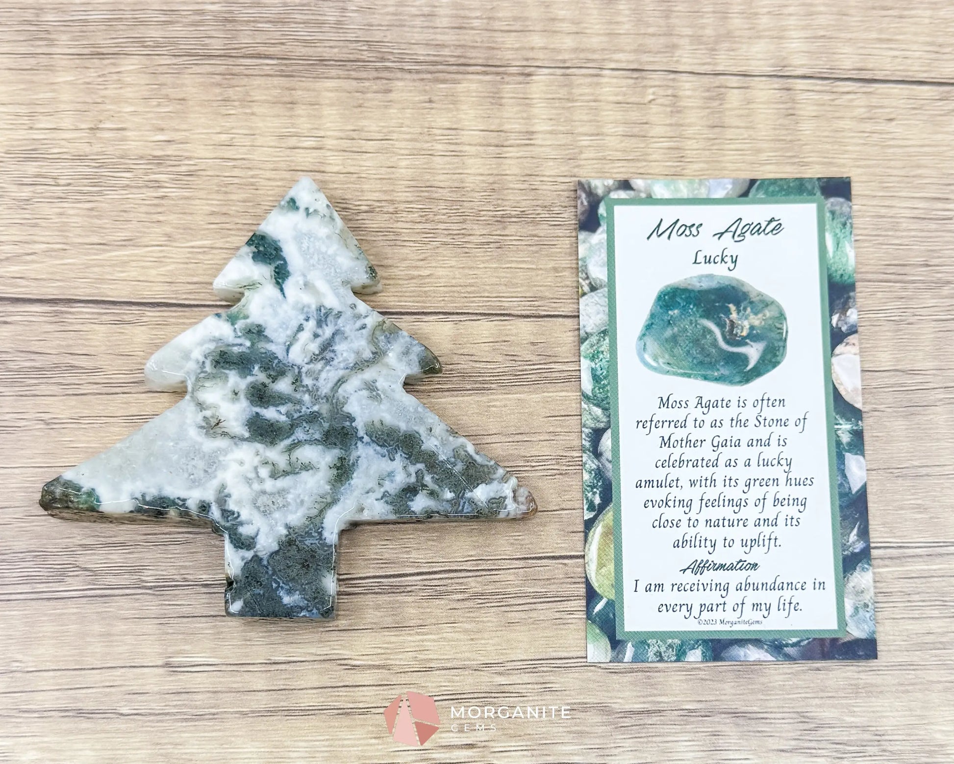 Moss Agate Tree Carving No. 11 | Self-Standing Crystal for Grounding Nature Connection & Healing - Metaphysical Crystals