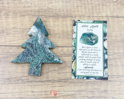 Moss Agate Tree Carving No. 9 | Self-Standing Crystal for Grounding Nature Connection & Healing - Metaphysical Crystals