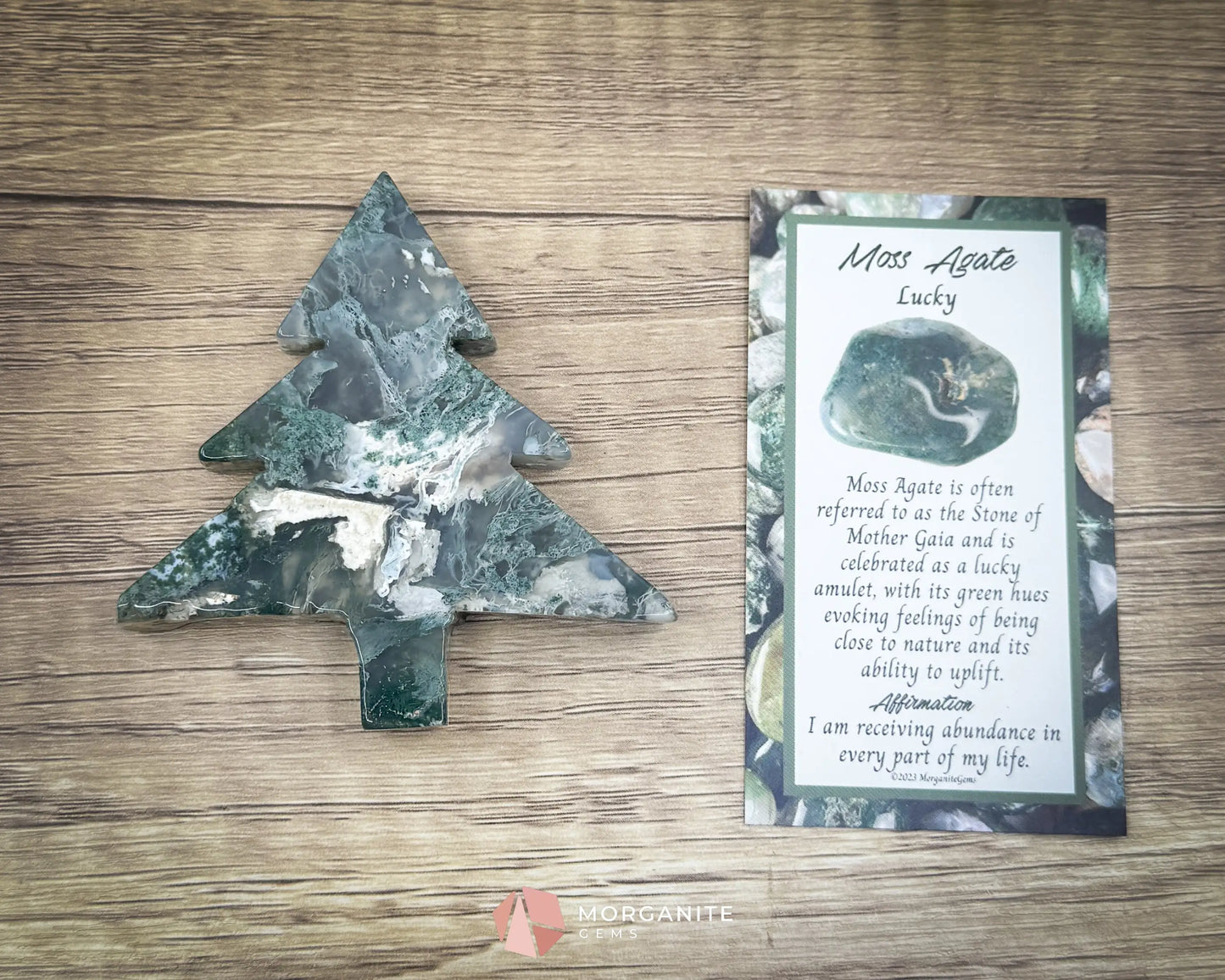 Moss Agate Tree Carving No. 5 | Self-Standing Crystal for Grounding Nature Connection & Healing - Metaphysical Crystals