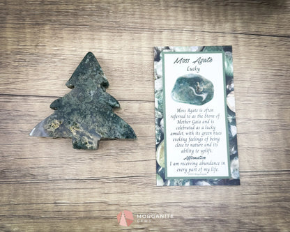 Moss Agate Tree Carving No. 3 | Self-Standing Crystal for Grounding Nature Connection & Healing - Metaphysical Crystals
