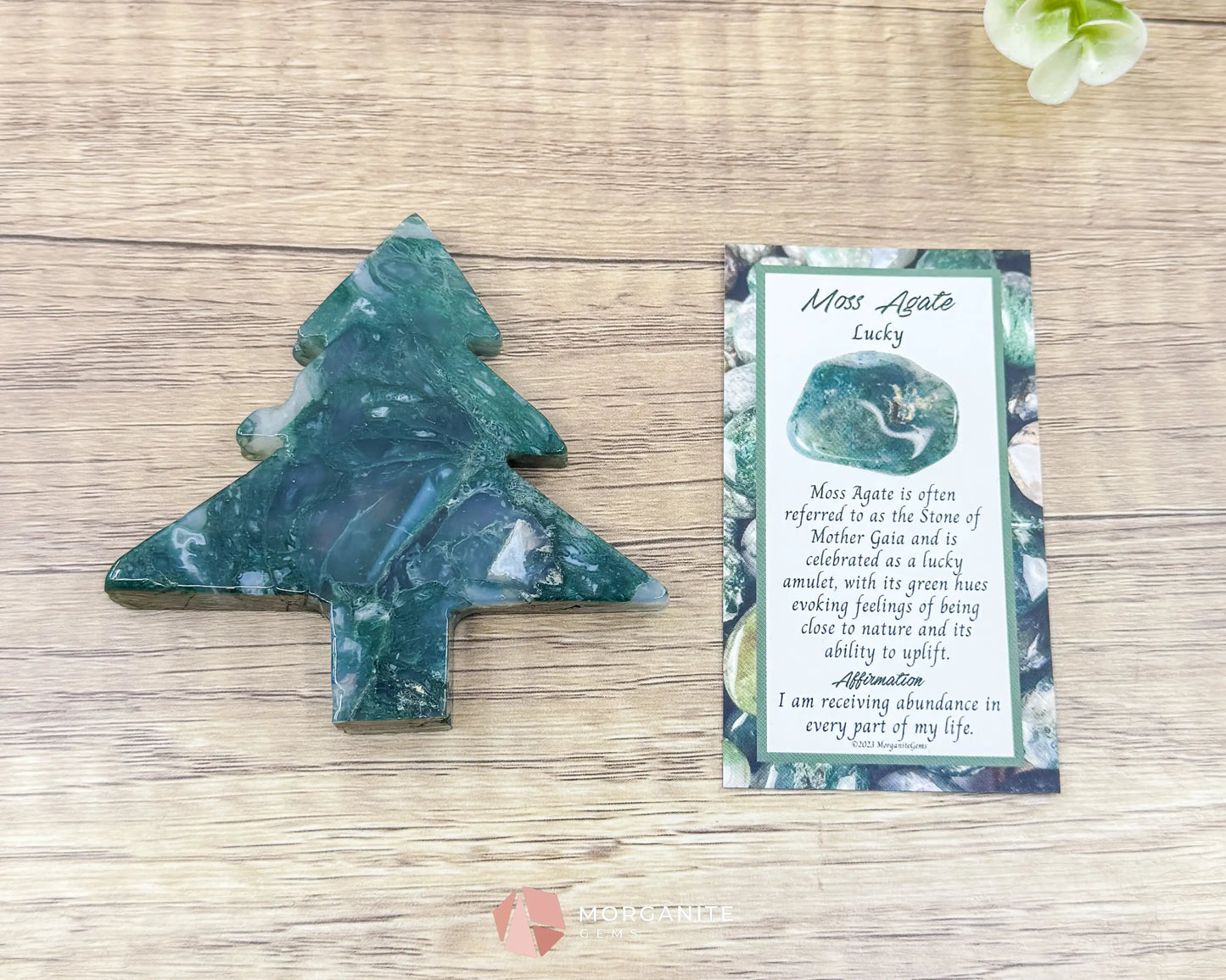 Moss Agate Tree Carving No. 6 | Self-Standing Crystal for Grounding Nature Connection & Healing - Metaphysical Crystals
