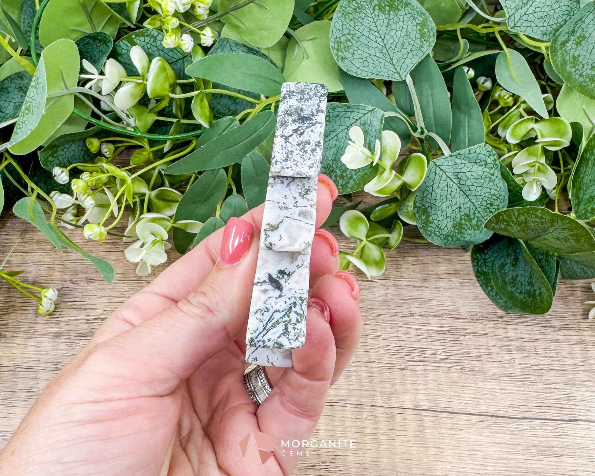 Moss Agate Tree Carving No. 7 | Self-Standing Crystal for Grounding Nature Connection & Healing - Metaphysical Crystals