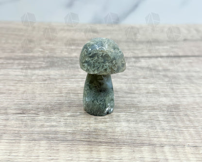 Moss Agate Mushroom Carving – Symbol of Growth and Grounding-Morganite Gems