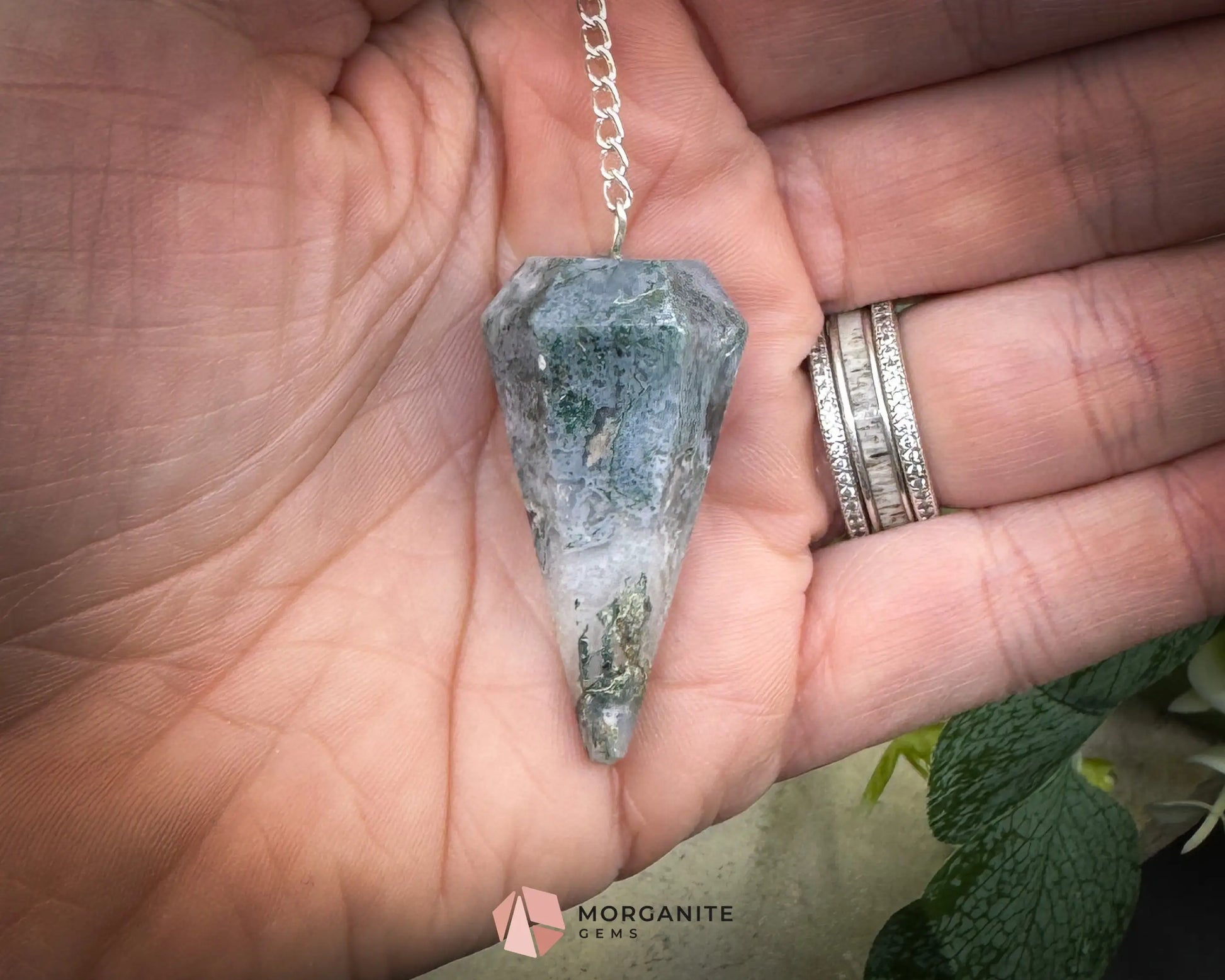 Moss Agate Pendulum for Growth & Earth Energy - Metaphysical Crystals