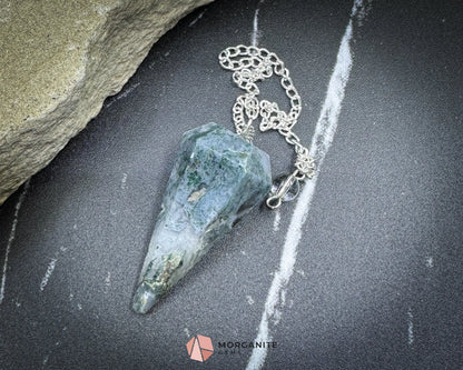 Moss Agate Pendulum for Growth & Earth Energy - Metaphysical Crystals