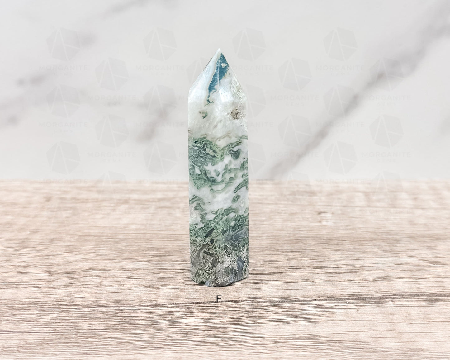 Moss Agate Tower Point – Tranquil Earthy Charm for Spiritual Connection-Morganite Gems