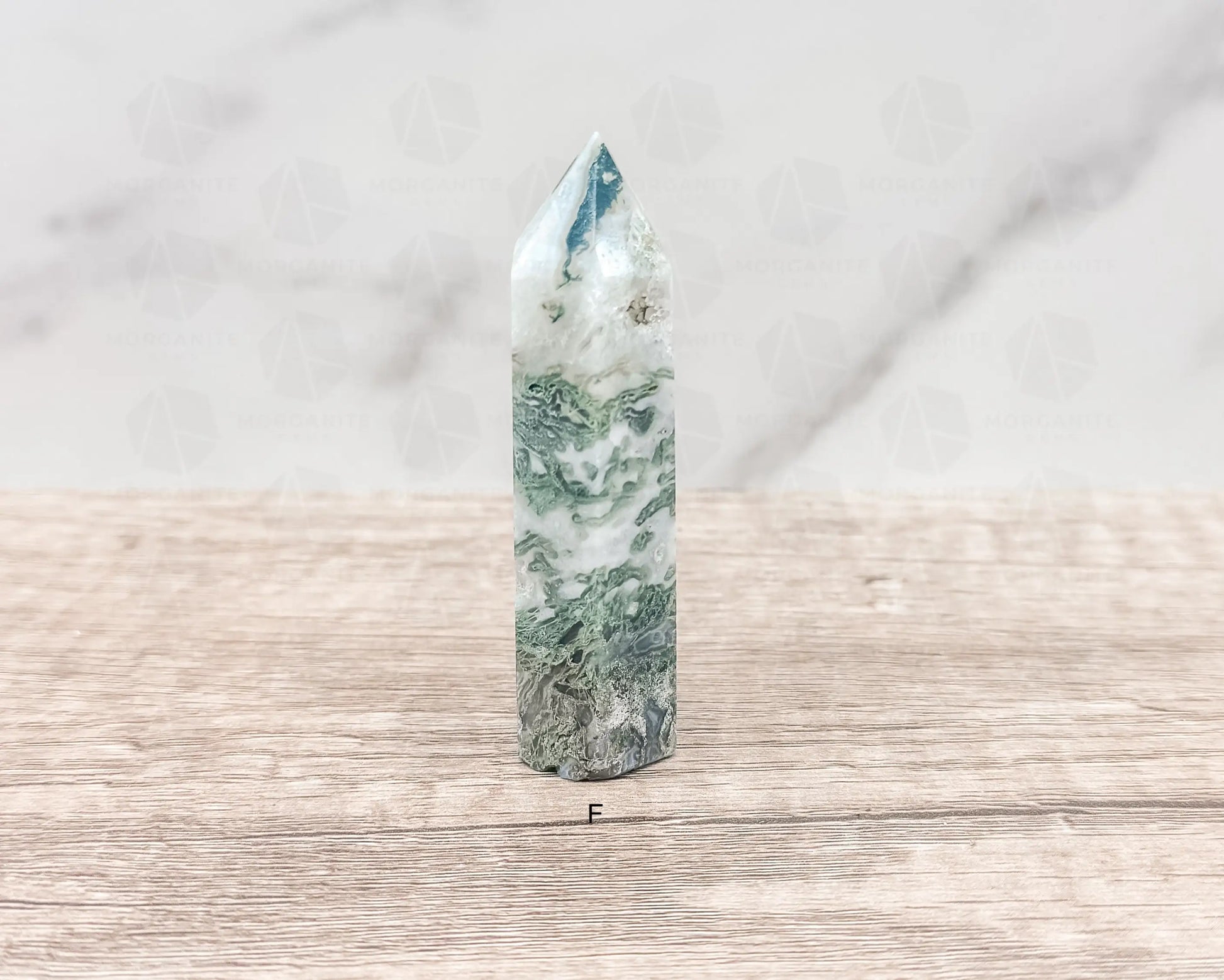 Moss Agate Tower Point – Tranquil Earthy Charm for Spiritual Connection-Morganite Gems