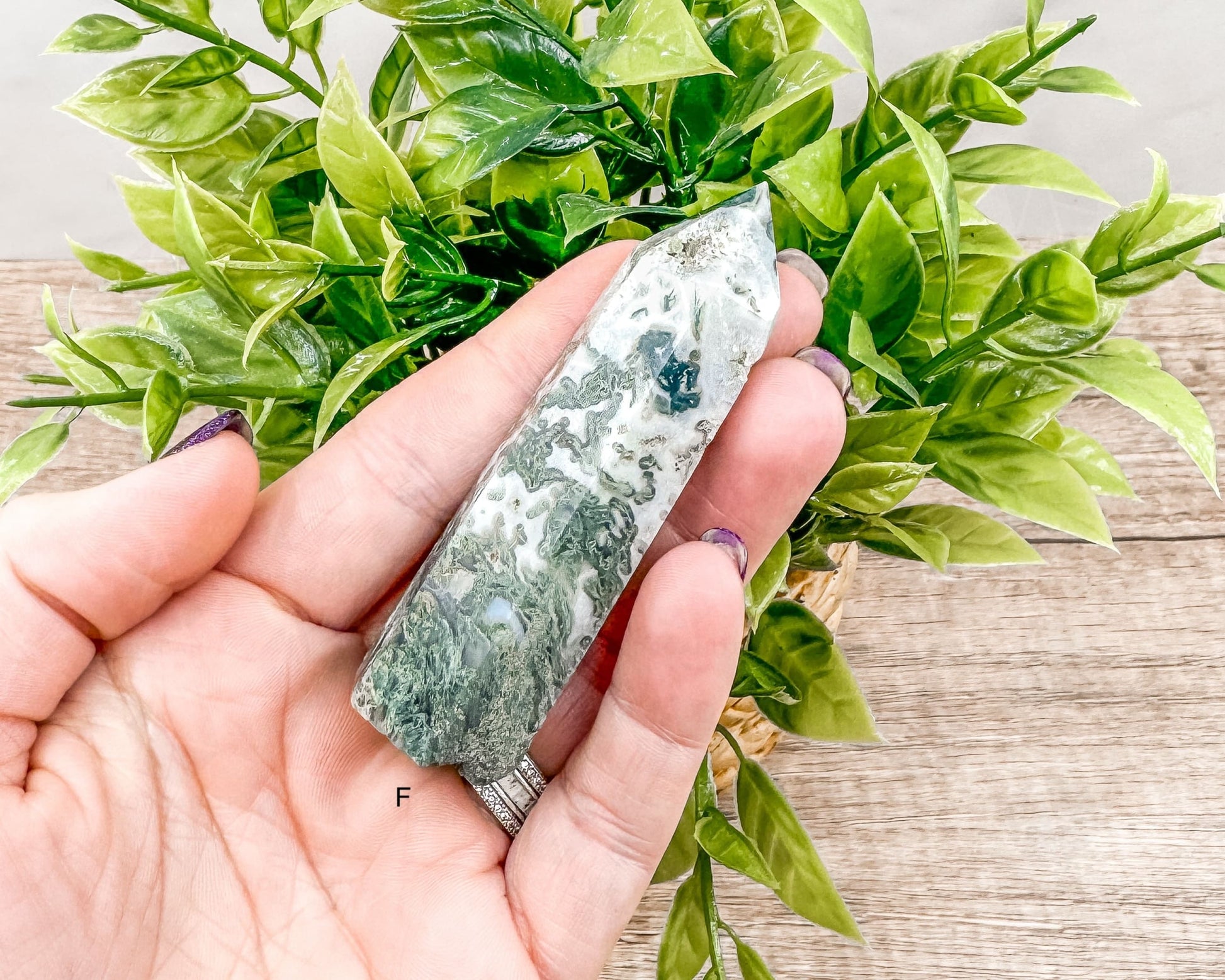 Moss Agate Tower Point – Tranquil Earthy Charm for Spiritual Connection-Morganite Gems