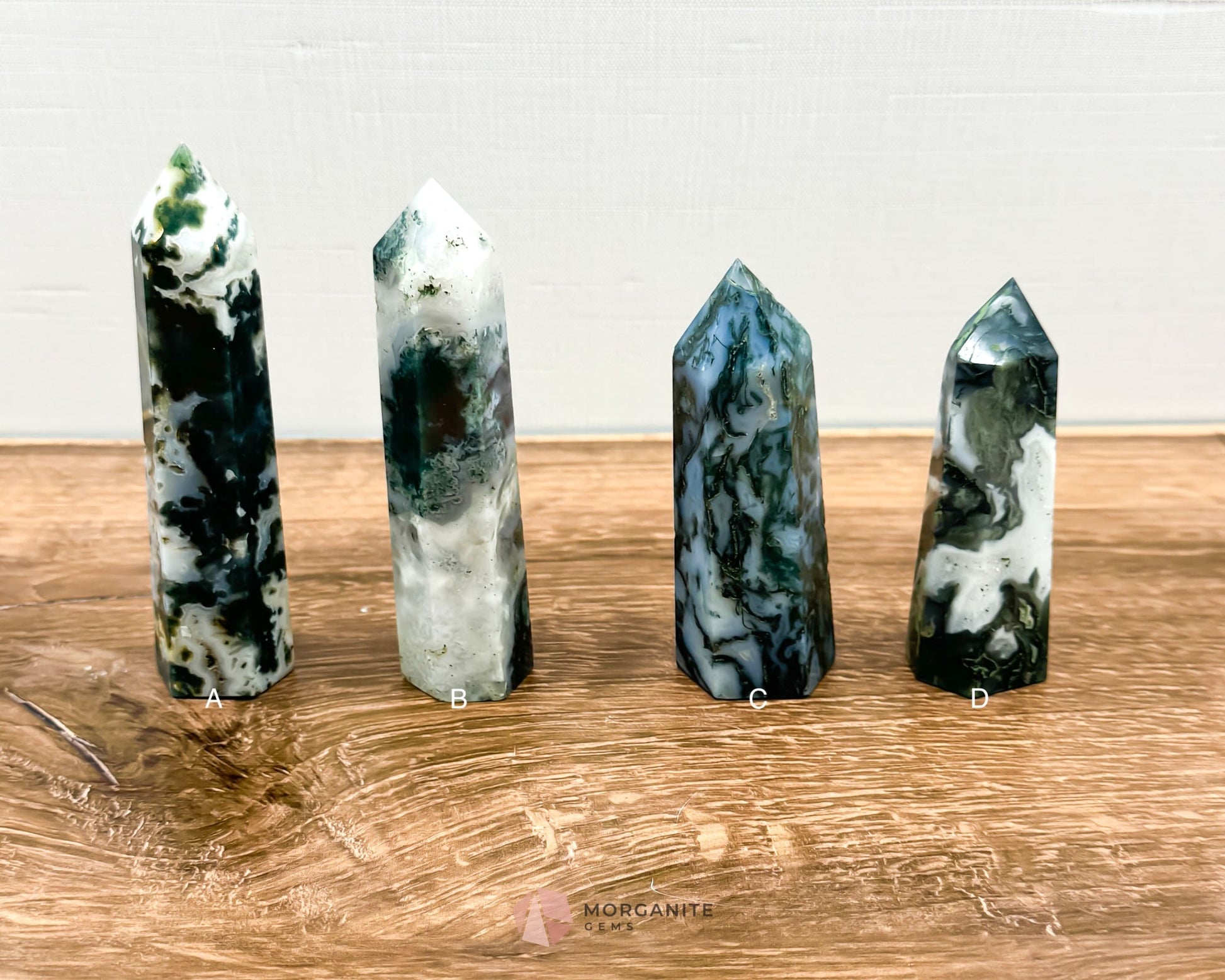 Moss Agate Tower Point – Tranquil Earthy Charm for Spiritual Connection-Morganite Gems