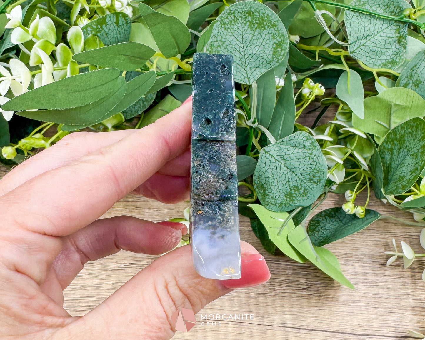 Moss Agate Tree Carving No. 3 | Self-Standing Crystal for Grounding Nature Connection & Healing - Metaphysical Crystals