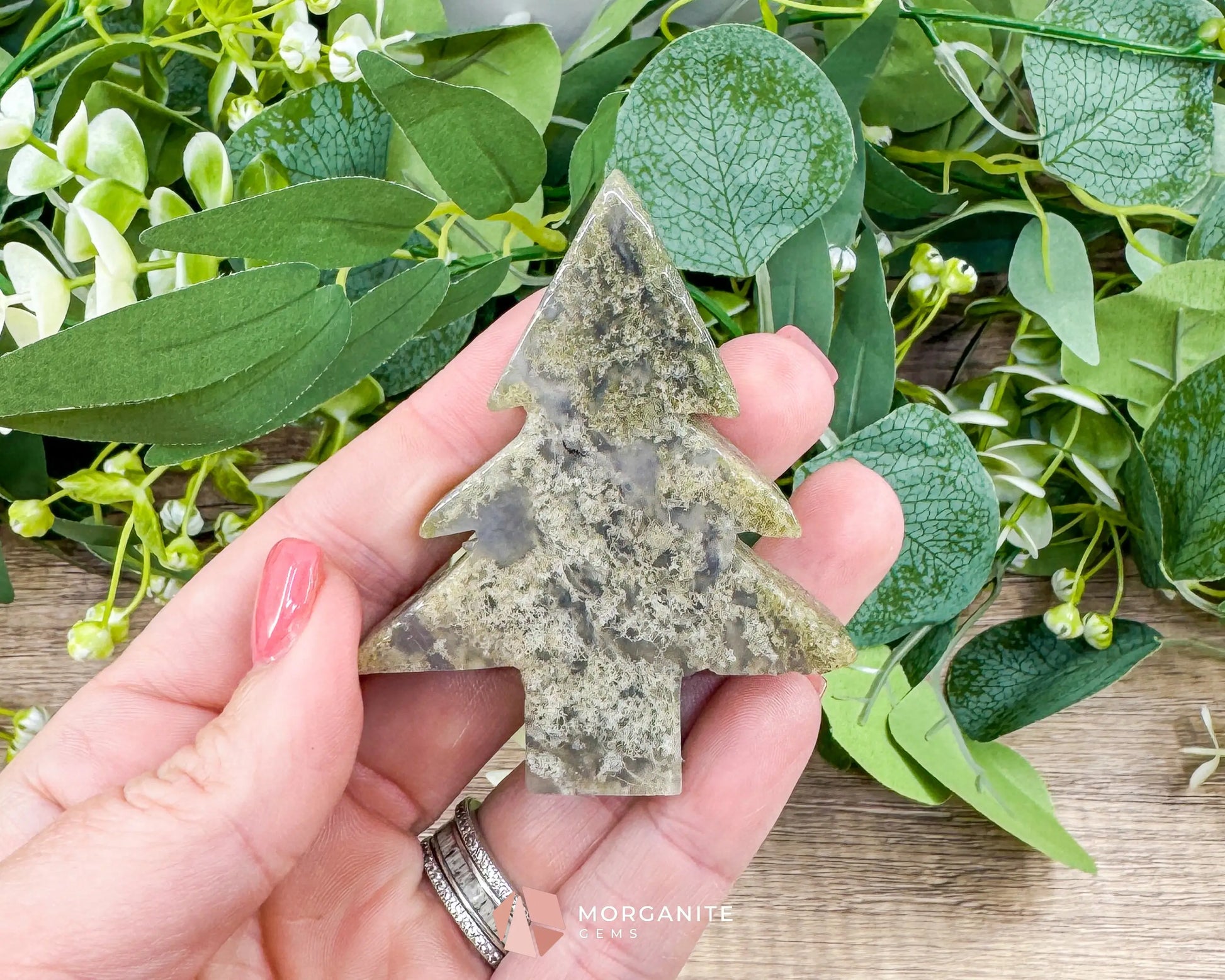 Moss Agate Tree Carving No. 1 | Self-Standing Crystal for Grounding Nature Connection & Healing - Metaphysical Crystals