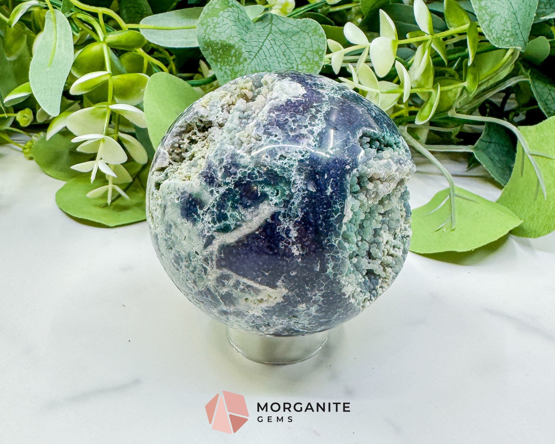 Museum-Grade Grape Agate Sphere No. 5 (72mm) – Massive 15.7oz Botryoidal Chalcedony – Premier Collector Specimen