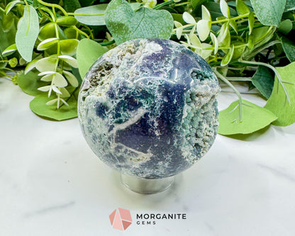 Museum-Grade Grape Agate Sphere No. 5 (72mm) – Massive 15.7oz Botryoidal Chalcedony – Premier Collector Specimen