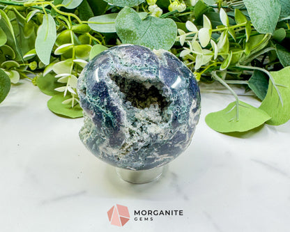 Museum-Grade Grape Agate Sphere No. 5 (72mm) – Massive 15.7oz Botryoidal Chalcedony – Premier Collector Specimen