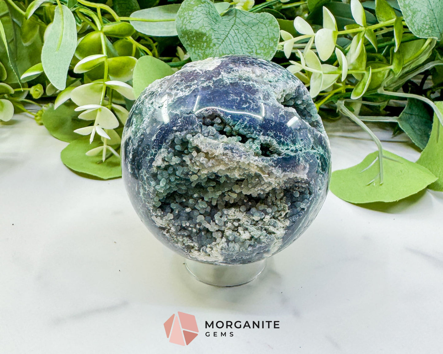 Museum-Grade Grape Agate Sphere No. 5 (72mm) – Massive 15.7oz Botryoidal Chalcedony – Premier Collector Specimen