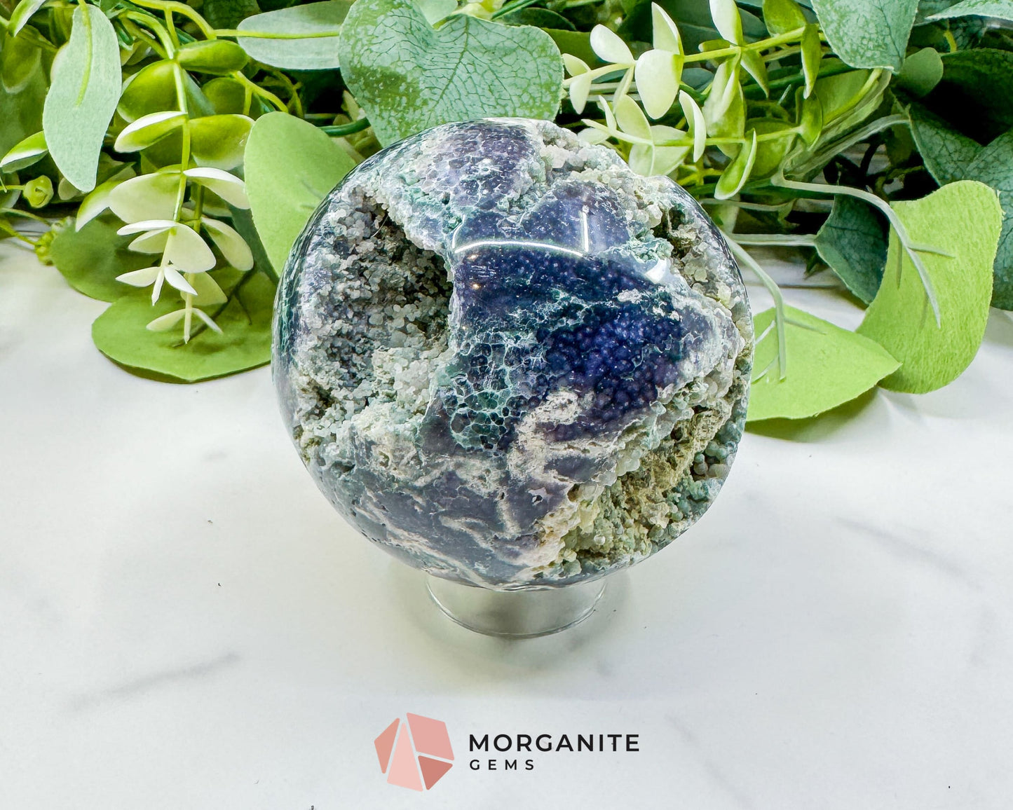 Museum-Grade Grape Agate Sphere No. 5 (72mm) – Massive 15.7oz Botryoidal Chalcedony – Premier Collector Specimen