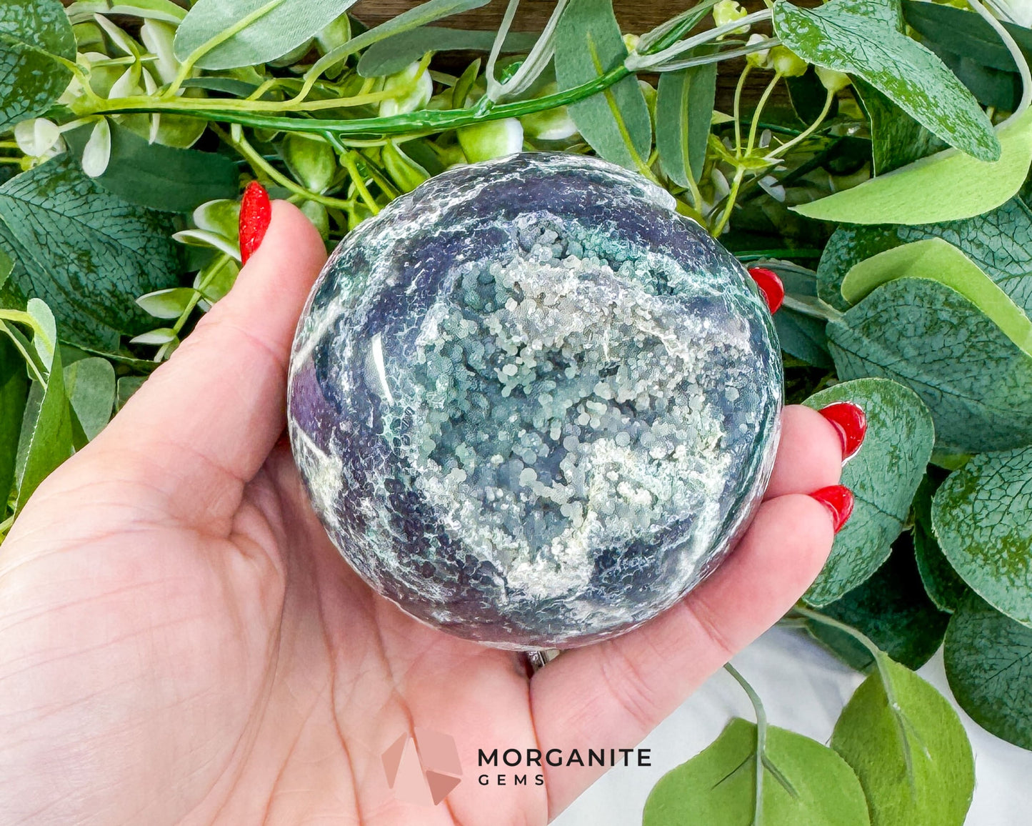Museum-Grade Grape Agate Sphere No. 5 (72mm) – Massive 15.7oz Botryoidal Chalcedony – Premier Collector Specimen