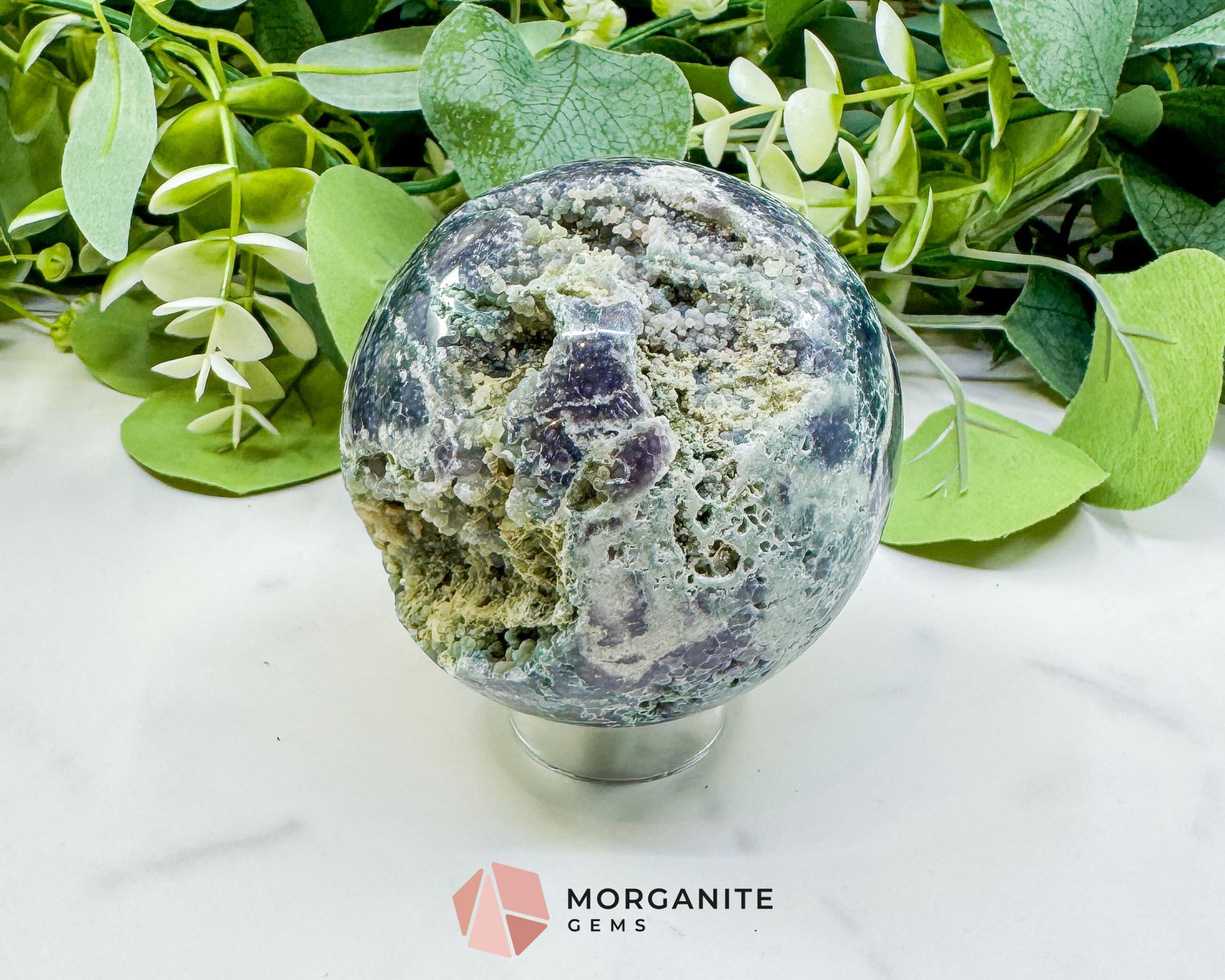 Museum-Grade Grape Agate Sphere No. 5 (72mm) – Massive 15.7oz Botryoidal Chalcedony – Premier Collector Specimen