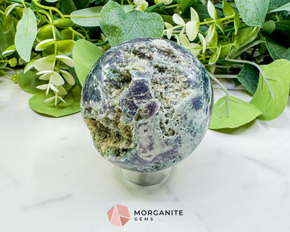 Museum-Grade Grape Agate Sphere No. 5 (72mm) – Massive 15.7oz Botryoidal Chalcedony – Premier Collector Specimen