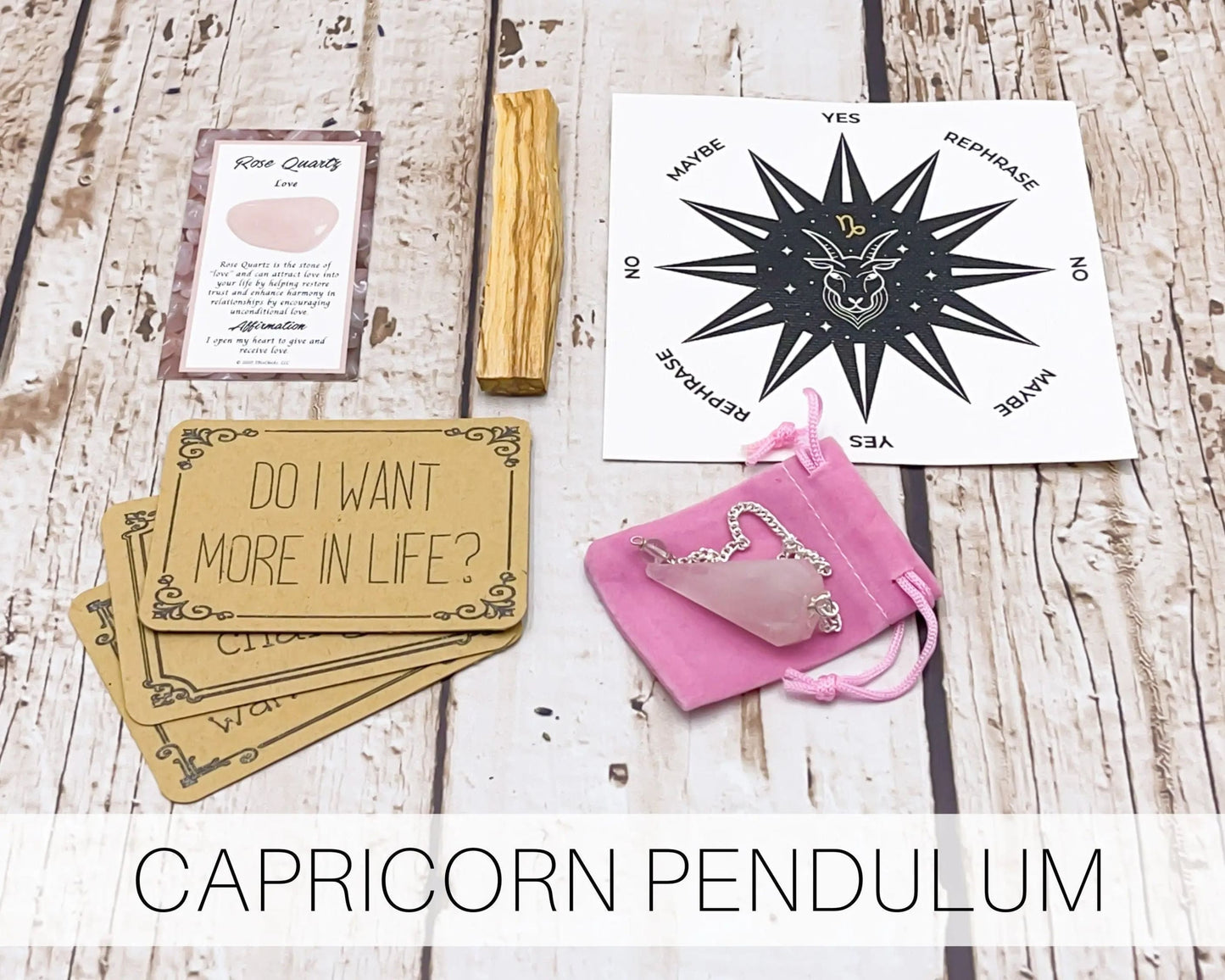 Capricorn Pendulum Set-Morganite Gems