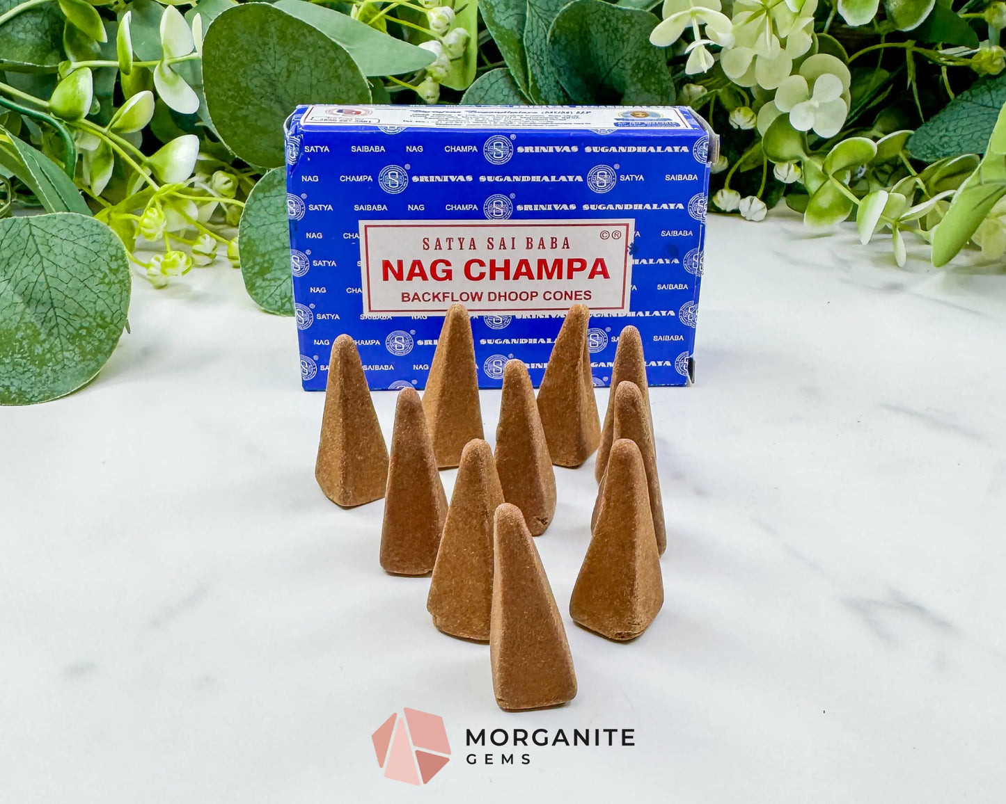 Nag Champa Backflow Incense Cones (10pk) – Aromatic Waterfall Smoke Fountain Refills for Meditation & Relaxation