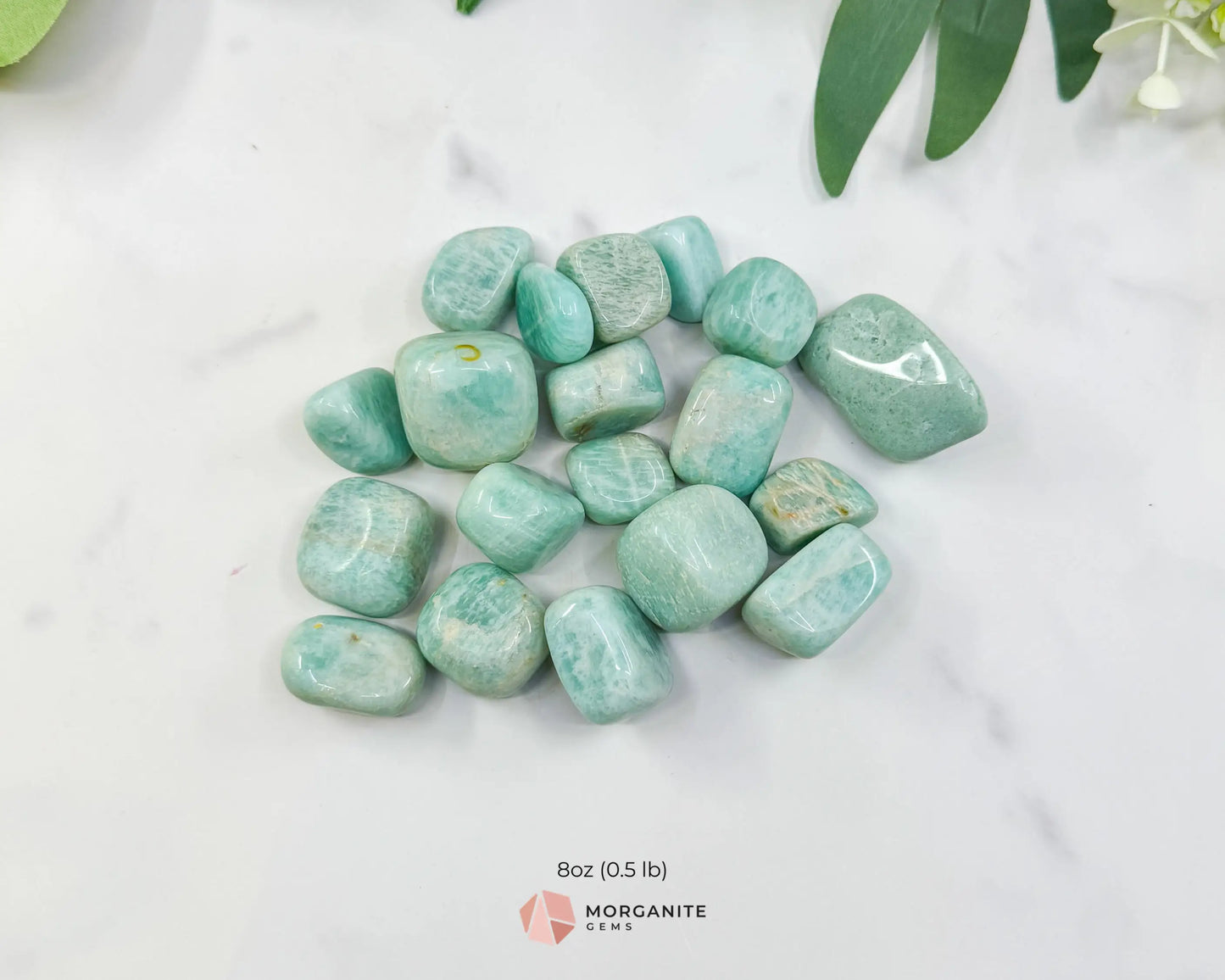 Natural Amazonite Tumbled Stones - Small 15-30mm Polished Crystals - Bulk Green Amazonite for Grids & Crafting - 1 lb