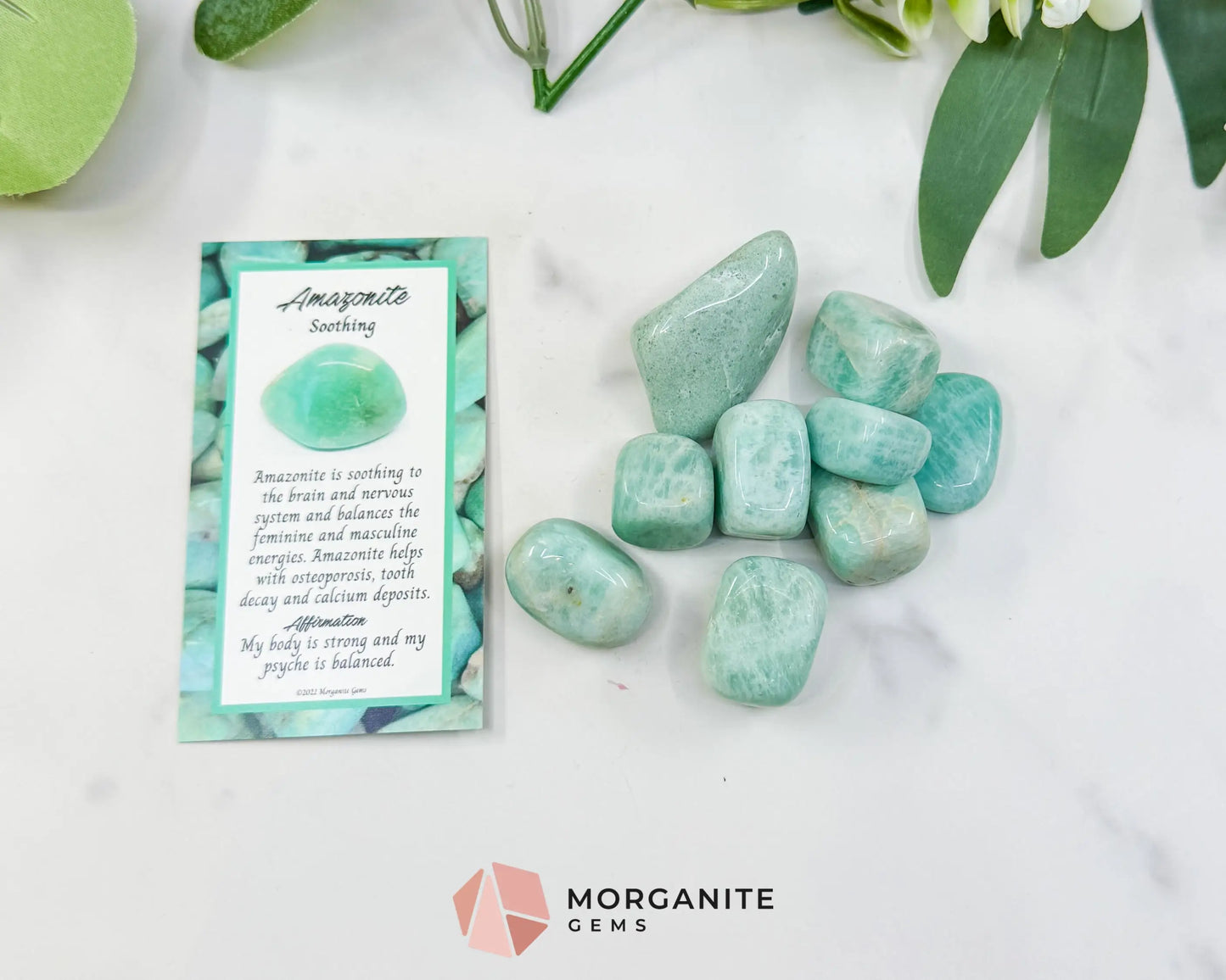Natural Amazonite Tumbled Stones - Small 15-30mm Polished Crystals - Bulk Green Amazonite for Grids & Crafting - 1 lb