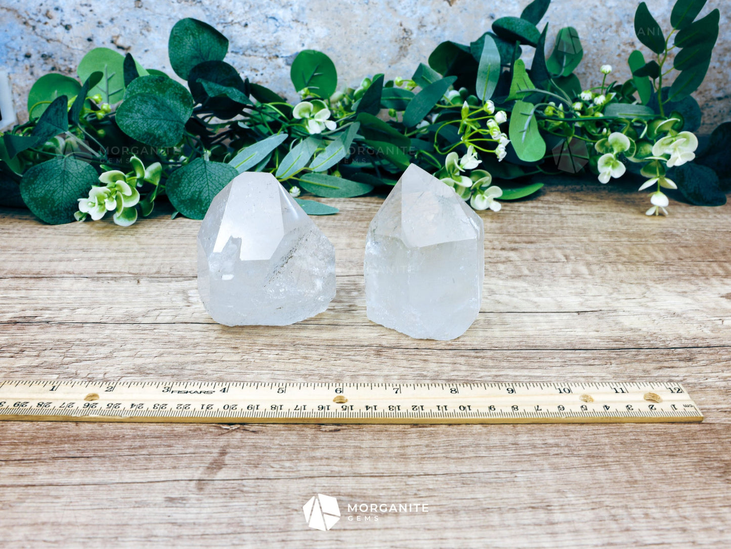 Natural Clear Quartz Tower-Morganite Gems