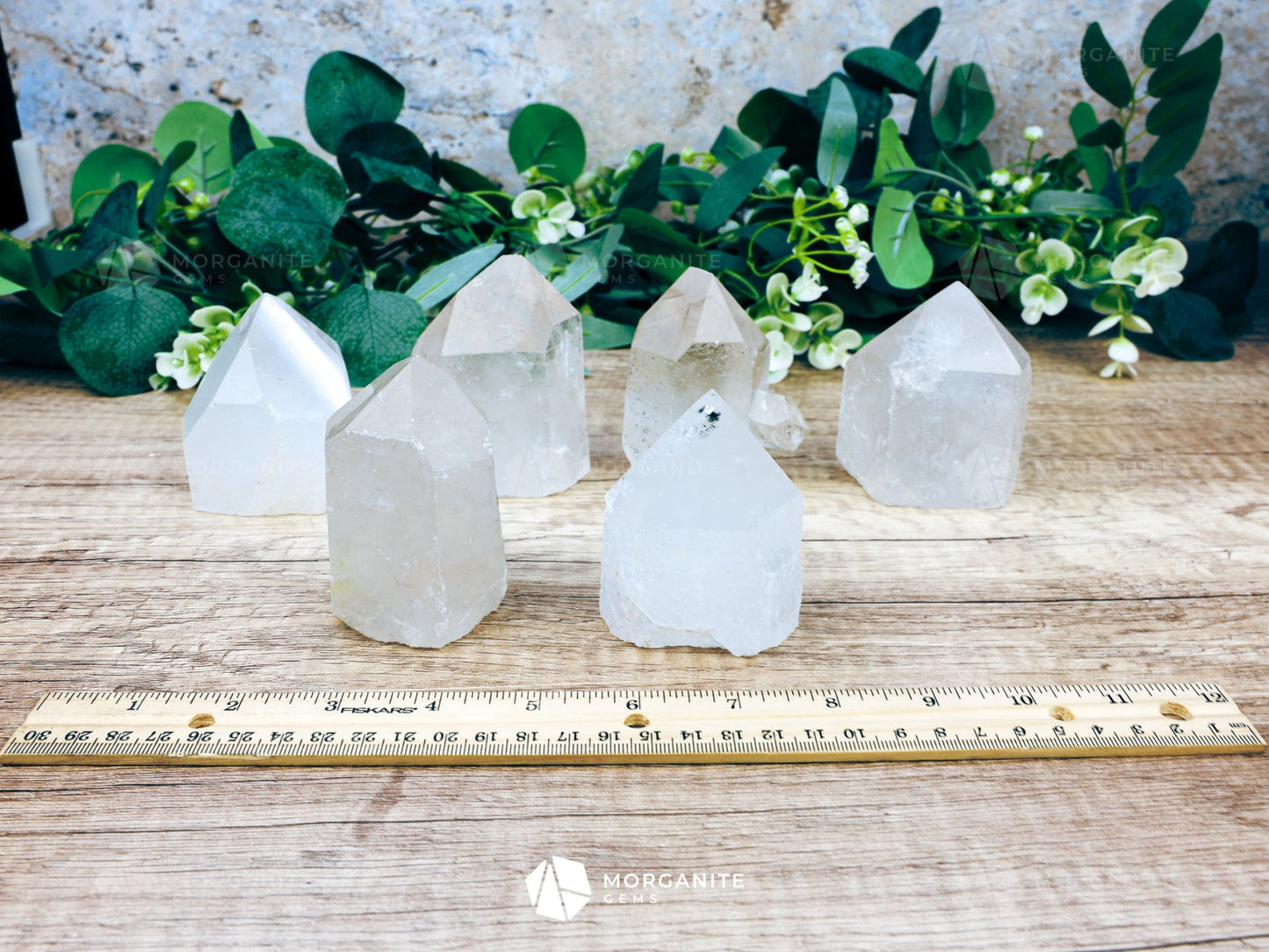 Natural Clear Quartz Tower-Morganite Gems