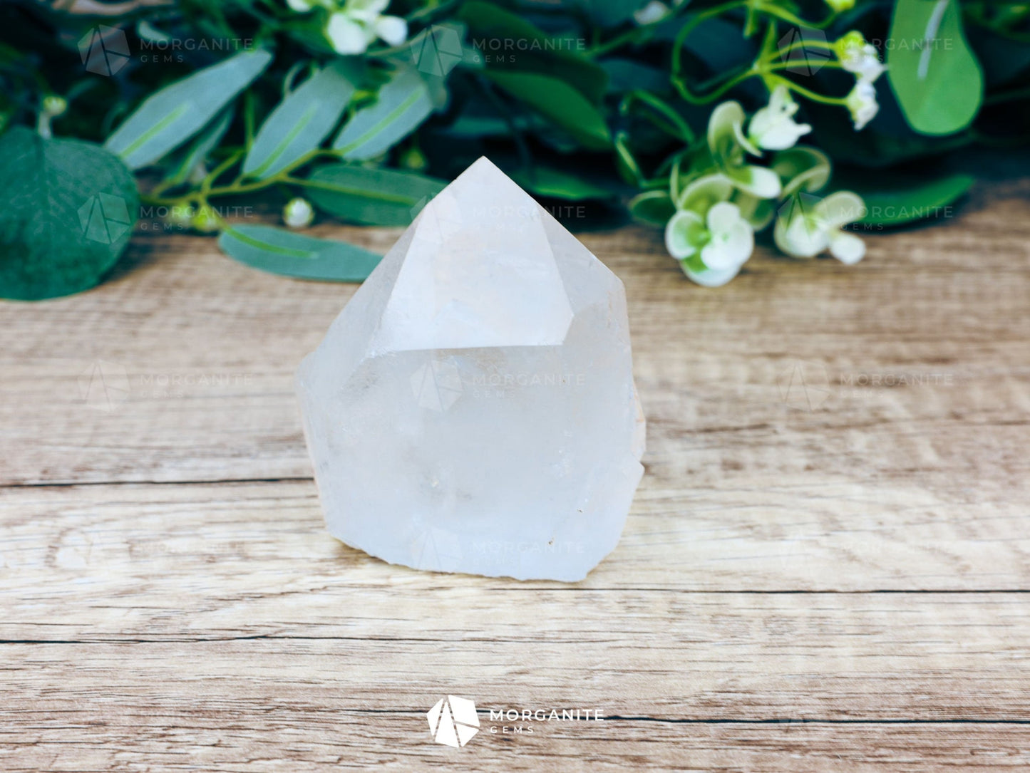 Natural Clear Quartz Tower-Morganite Gems