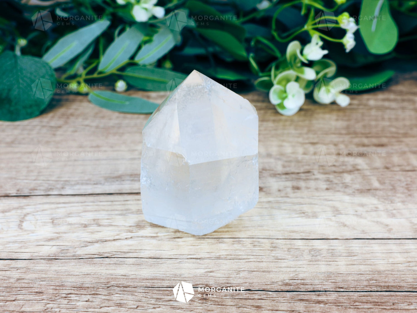 Natural Clear Quartz Tower-Morganite Gems