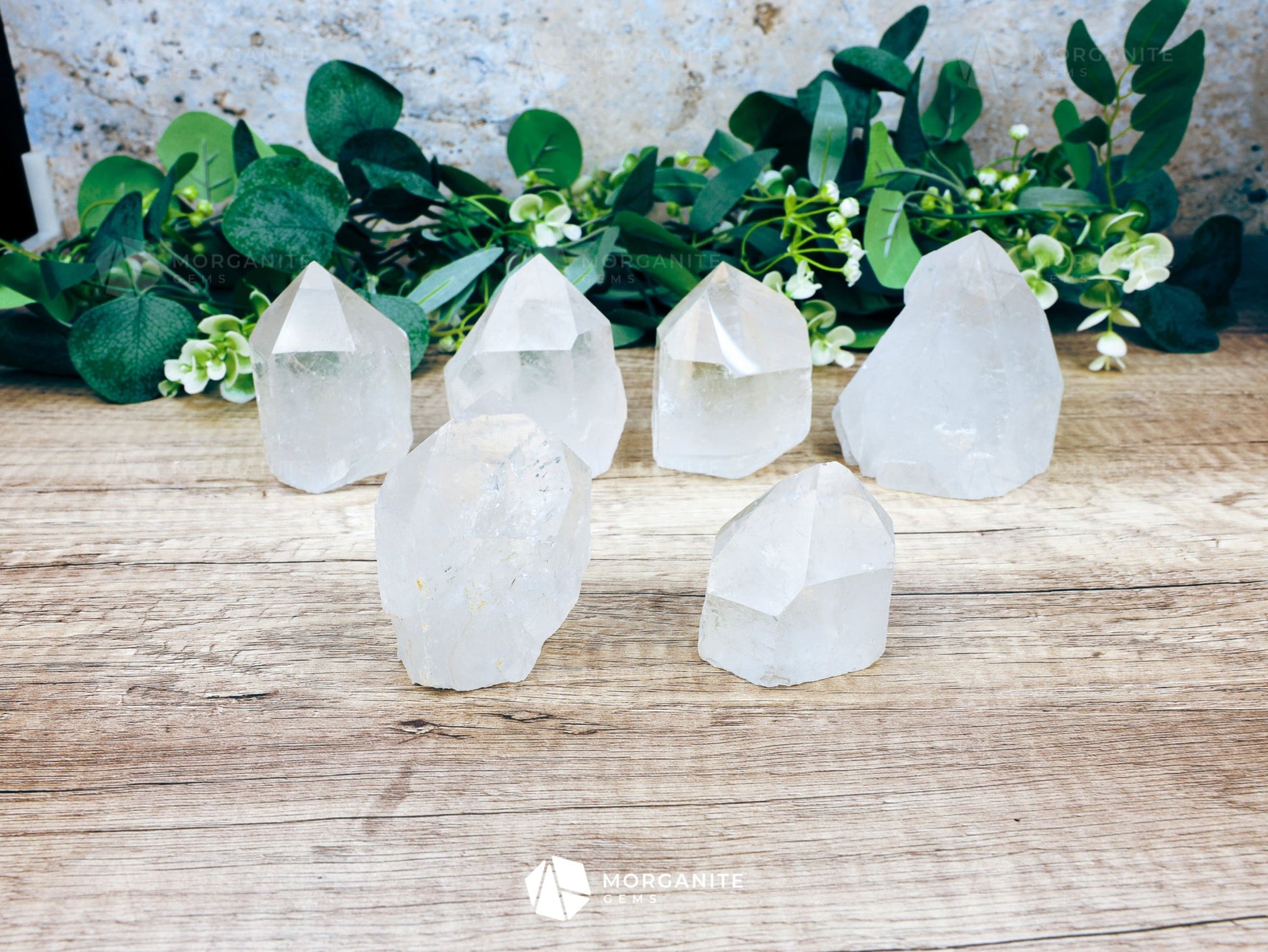 Natural Clear Quartz Tower-Morganite Gems