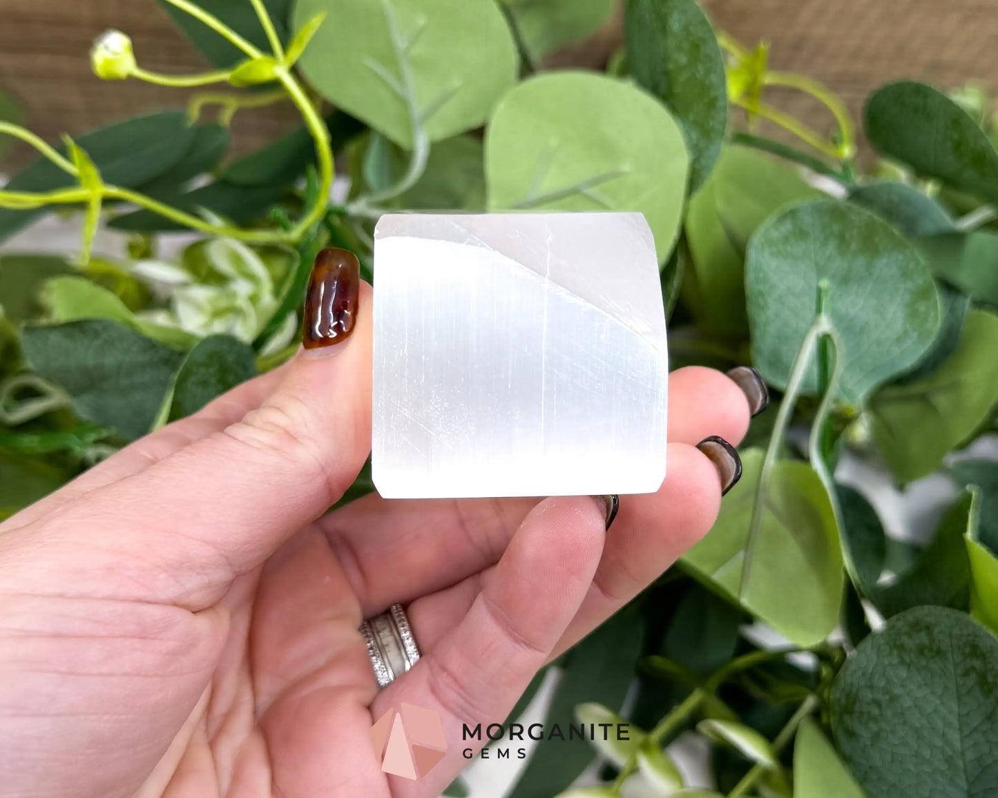 Natural Selenite Cube (5oz) – 1.5’’ Moroccan Satin Spar ’TV Rock’ for Mental Clarity & Energy Cleansing - Metaphysical