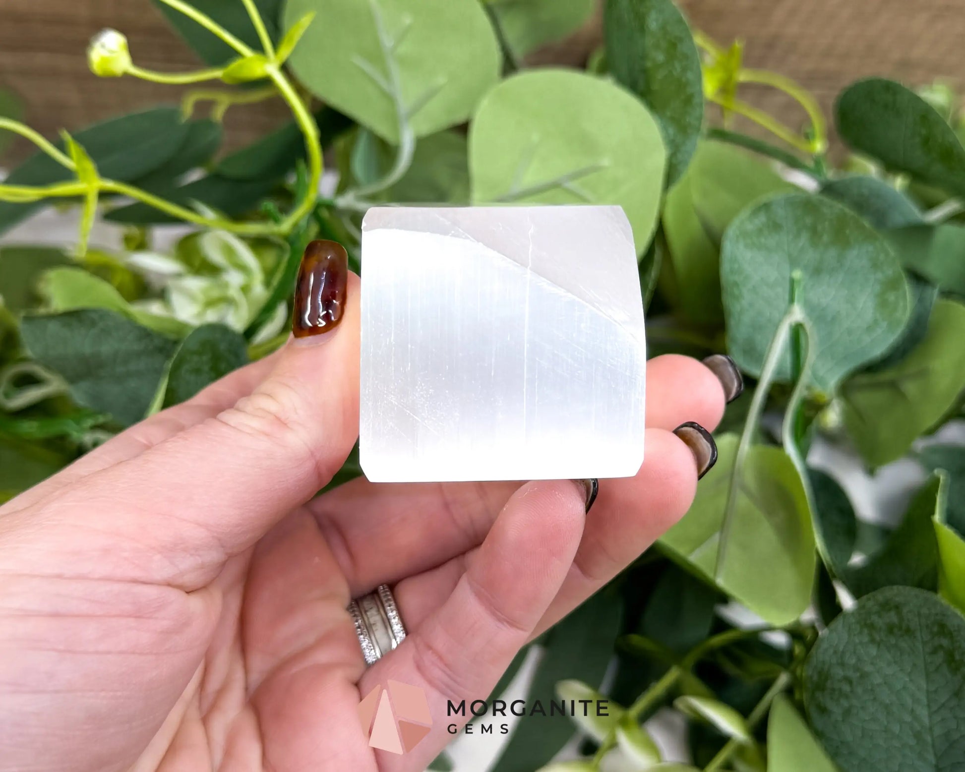 Natural Selenite Cube (5oz) – 1.5’’ Moroccan Satin Spar ’TV Rock’ for Mental Clarity & Energy Cleansing - Metaphysical