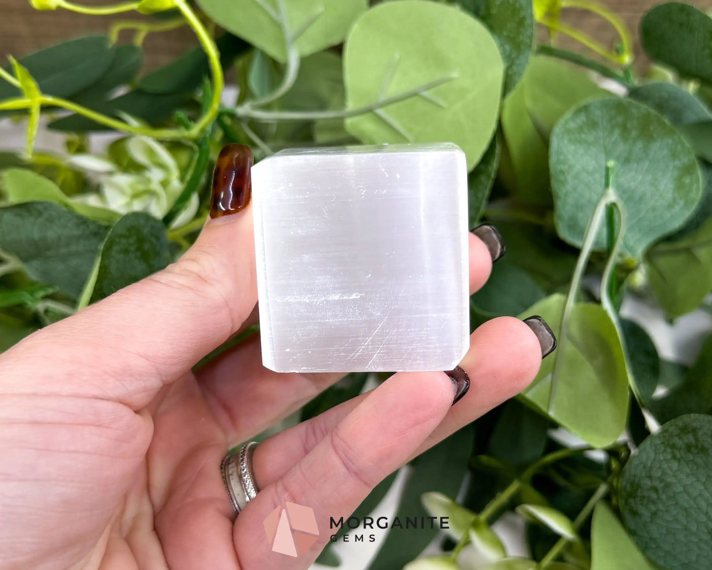 Natural Selenite Cube (5oz) – 1.5’’ Moroccan Satin Spar ’TV Rock’ for Mental Clarity & Energy Cleansing - Metaphysical