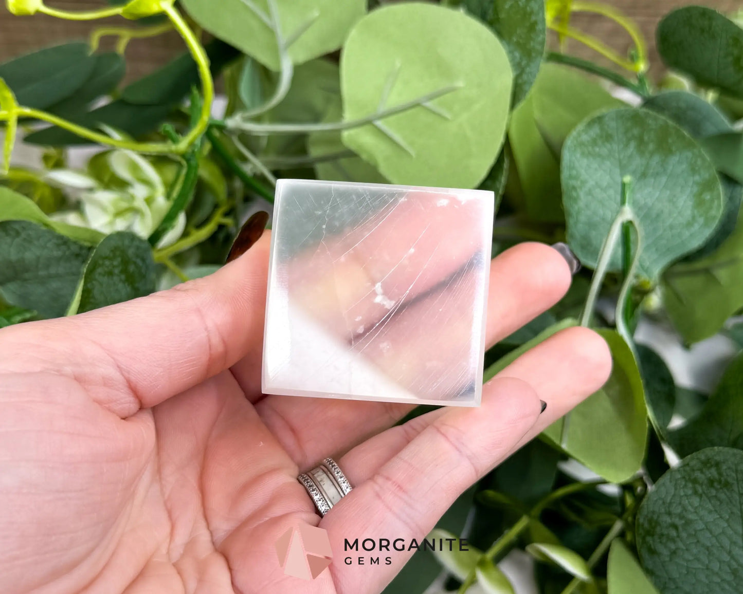 Natural Selenite Cube (5oz) – 1.5’’ Moroccan Satin Spar ’TV Rock’ for Mental Clarity & Energy Cleansing - Metaphysical