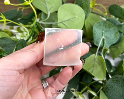 Natural Selenite Cube (5oz) – 1.5’’ Moroccan Satin Spar ’TV Rock’ for Mental Clarity & Energy Cleansing - Metaphysical